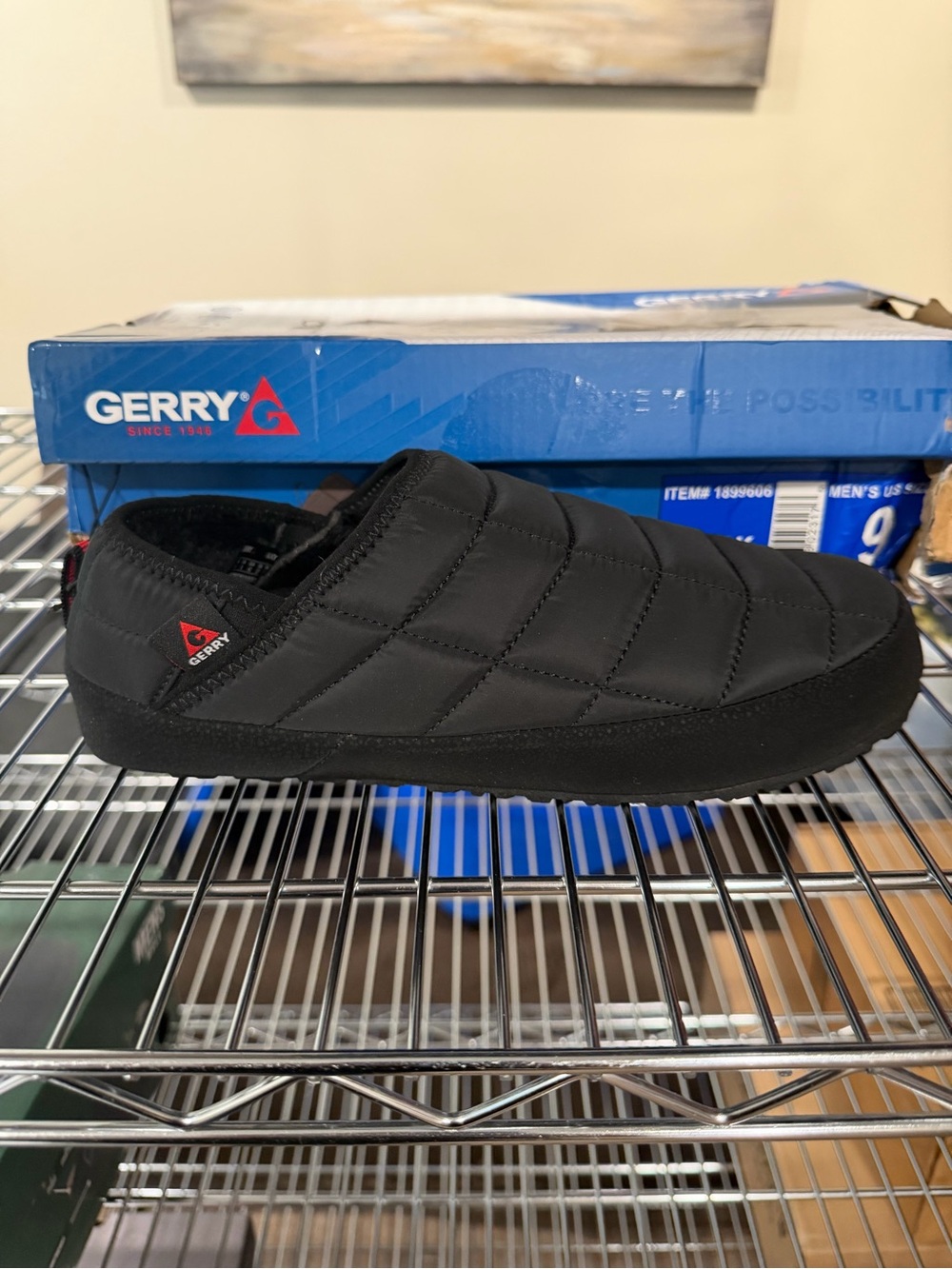 Gerry Men’s Slip On Puffer Comfort Walking Shoes Black Size 9 M US